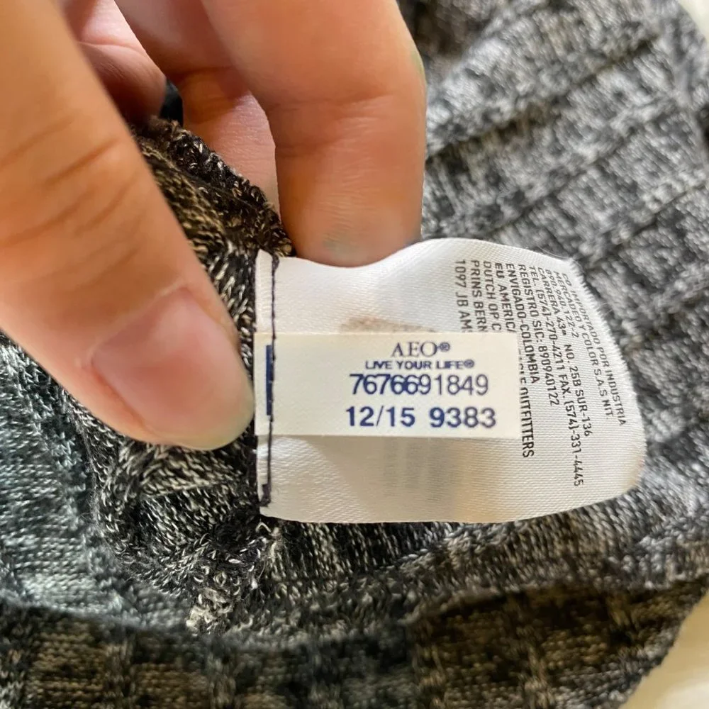 American Eagle Outfitters Knit Dress Gray Swing Mock Neck Long‎ sleeves Small